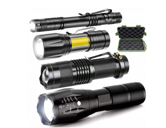 Advanced set of 4 tactical flashlights